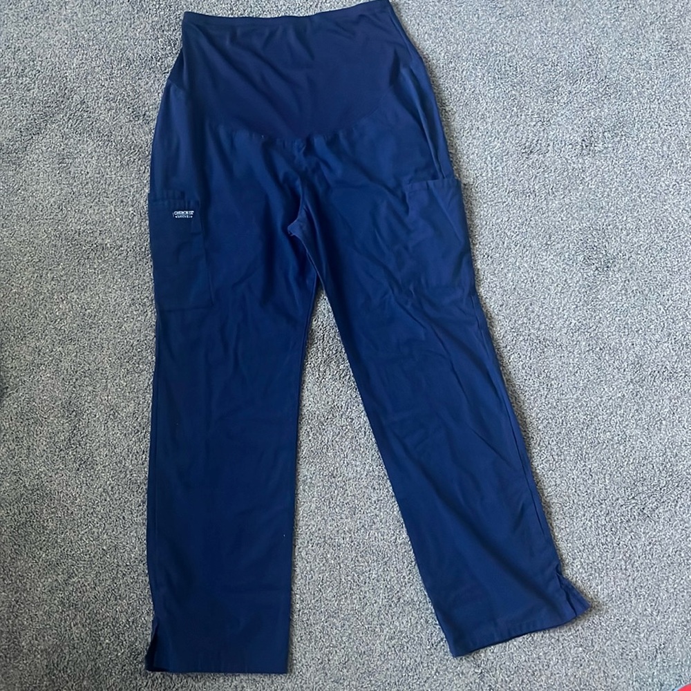 Cherokee Navy Blue Maternity Scrub Pants with Side Pockets